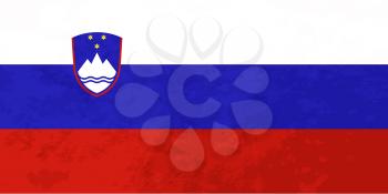 True proportions Slovenia flag with grunge texture