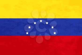 True proportions Venezuela flag with grunge texture