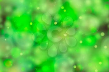 Bright green magic light in the dark, abstract background