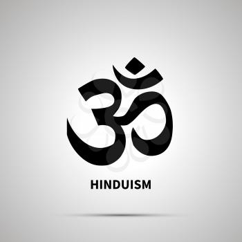 Hinduism religion simple black icon with shadow