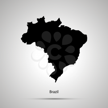Brazil country map, simple black silhouette