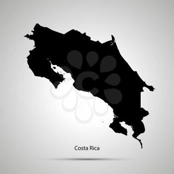 Costa Rica country map, simple black silhouette