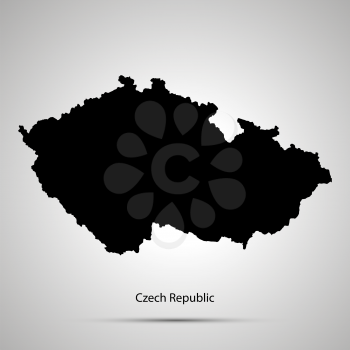 Czech Republic country map, simple black silhouette