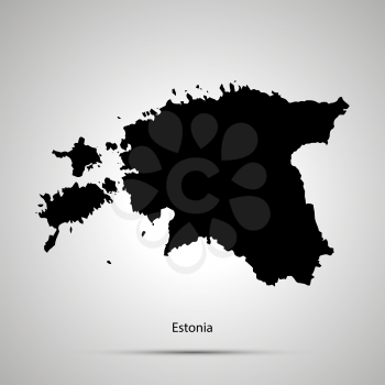 Estonia country map, simple black silhouette
