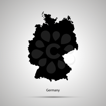 Germany country map, simple black silhouette