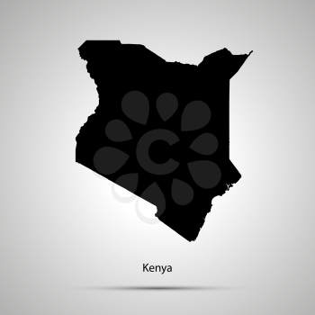 Kenya country map, simple black silhouette