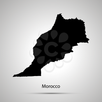 Morocco country map, simple black silhouette