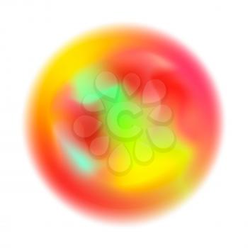Abstract colorful blurred motion in sphere shape isolated on white