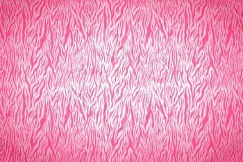 Bright pink cartoon tiger skin pattern on white, wide detailed background