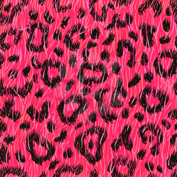 Bright pink realistic leopard skin, detailed seamless patterns