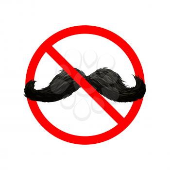 Mustaches not allowed, red forbidden sign isolated on white