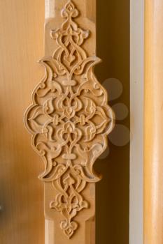 Ottoman-Turkish style floral art patterns on wood