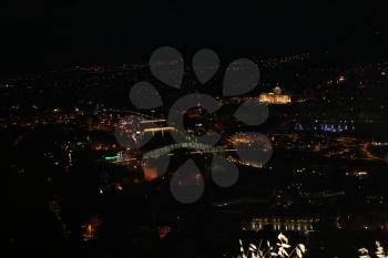 Night panoramic view of Tbilisi in Georgia