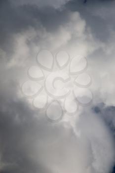 Dark and grey clouds are formed in the sky