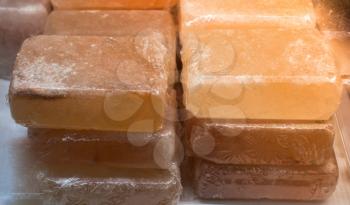 Bars of Organic Himalayan mineral salt  as cooking healthy ingredient