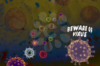 Health care concept warning Beware of Corona Virus Covid 19