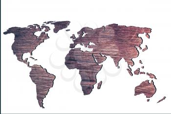 Roughly sketched out world map as global business concepts