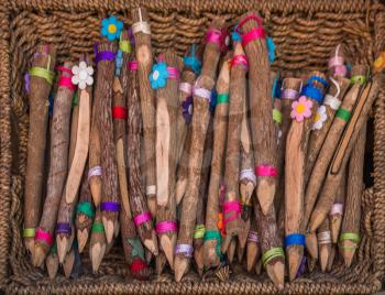 Color pencil made from real stick wood