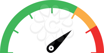 Speedometer green orange red color icon black color vector illustration isolated