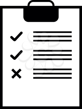 Black tablet with notes and marks best and bad result icon black color vector illustration isolated
