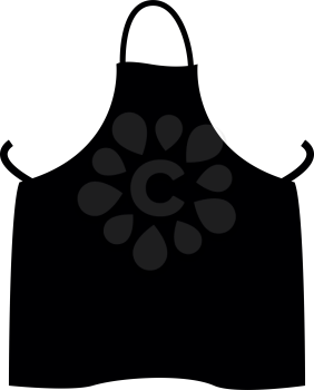 Kitchen apron it is the black color icon .