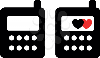 Phone black color Two items Flat style