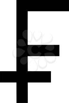 Franc symbol icon black color vector illustration flat style simple image