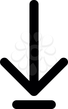 Down arrow or load symbol the black color it is black icon .