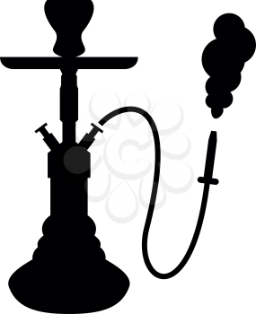 Hookah shisha icon black color vector illustration flat style simple image