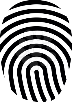 Fingerprint icon black color vector illustration flat style simple image