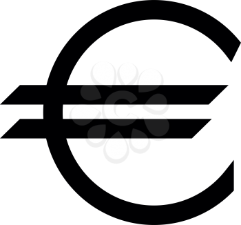 Euro symbol the black color it is black icon .