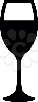 Glass of wine it is black color icon .
