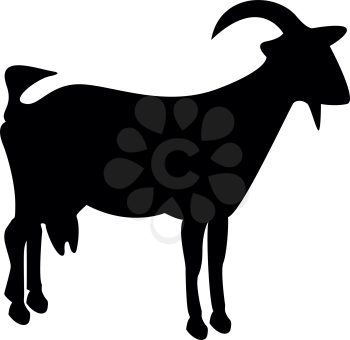 Goat it is black icon . Flat style
