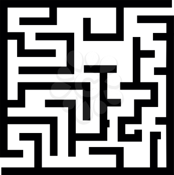 Labyrinth, maze conundrum black it is black color icon .