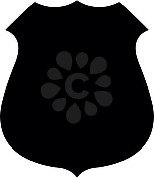 Police badge black it is black color icon .