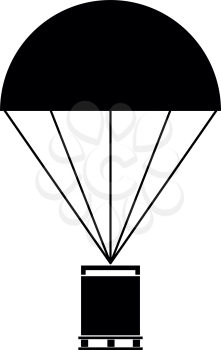 Parachute with cargo  it is the black color icon .
