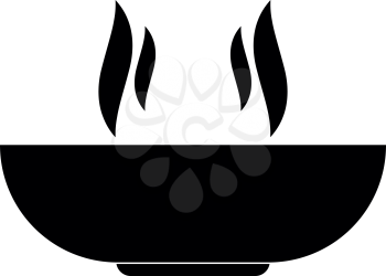 Hot dish it is black color icon .