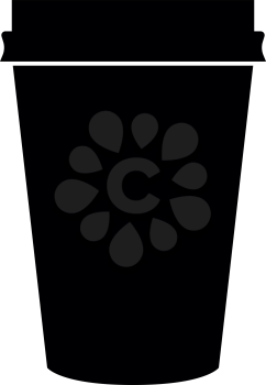Paper coffee cup it is black color icon .