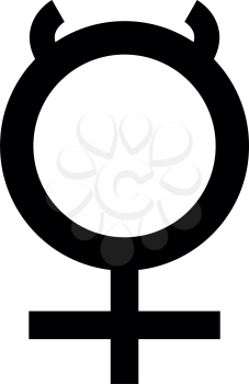 Mercury symbol icon black color vector illustration flat style simple image