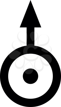 Symbol Uranus icon black color vector illustration flat style simple image