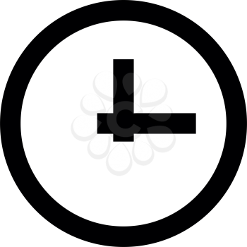 Clock black icon .