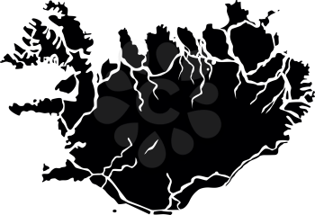 Map of Iceland icon black color vector illustration flat style simple image