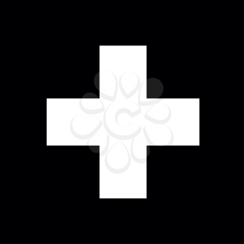 Flag of Switzerland icon black color vector illustration flat style simple image