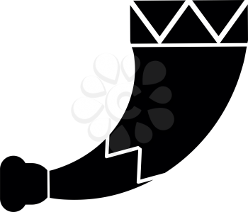 Horn viking icon black color vector illustration flat style simple image