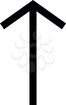 Teiwaz rune Telwaz tyr warrior symbol icon black color vector illustration flat style simple image