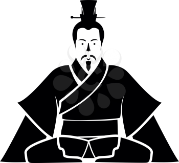 Emperor of China icon black icon flat illustration symple style