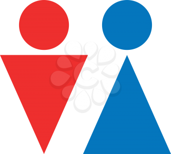 Man and woman icon Illustration color fill simple style