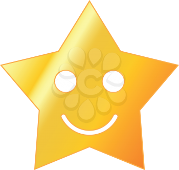 Smiling star icon . It is flat style