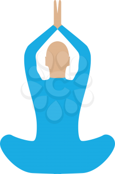 Yoga pose of woman icon . It is flat style