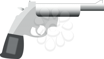 Gun revolver it is icon . Flat style .